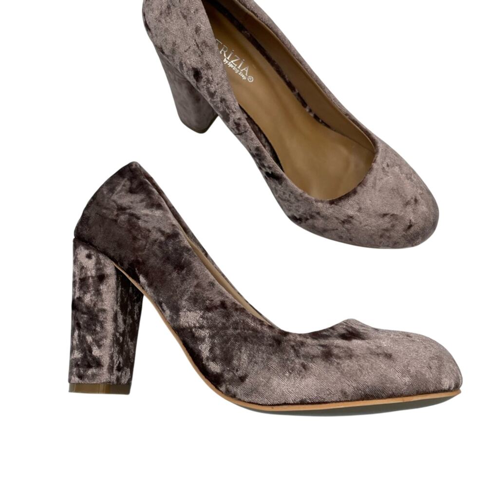 Patrizia Spring Step Pink Rose Crushed Velvet Pumps Heels Womens 38 Fall Chunky